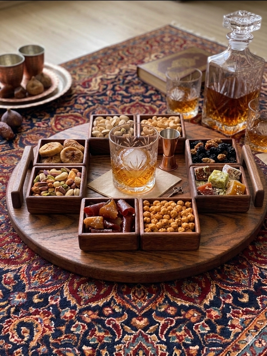 سینی مزه خوری گرد دسته دار